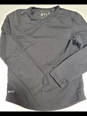 BYLT Basics Black Long Sleeve Crewneck Tee for Kids